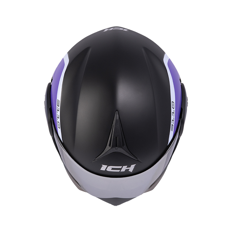 CASCO ABATIBLE ICH 3110 DOBLE VISOR XPACER NEGRO MORADO MATE VISOR SILVER