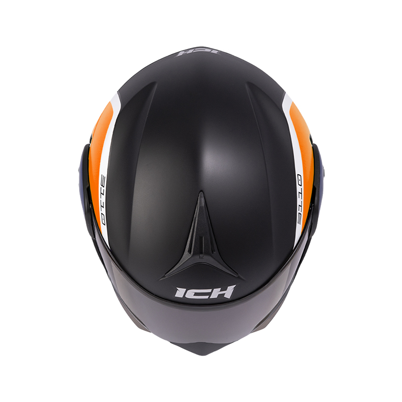 CASCO ABATIBLE ICH 3110 DOBLE VISOR XPACER NEGRO NARANJA MATE VISOR NEGRO