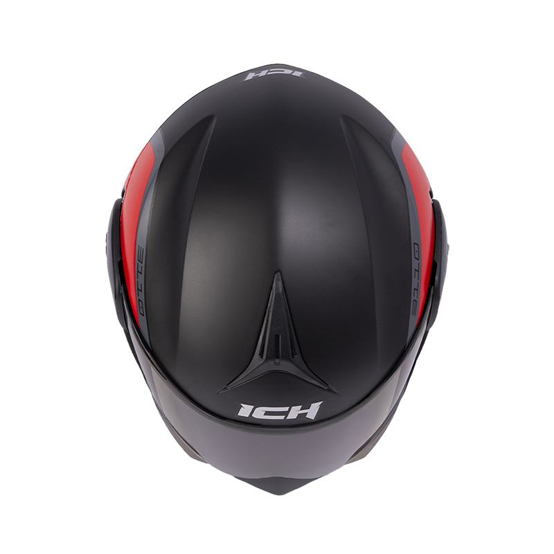 CASCO ABATIBLE ICH 3110 DOBLE VISOR XPACER NEGRO ROJO MATE VISOR NEGRO
