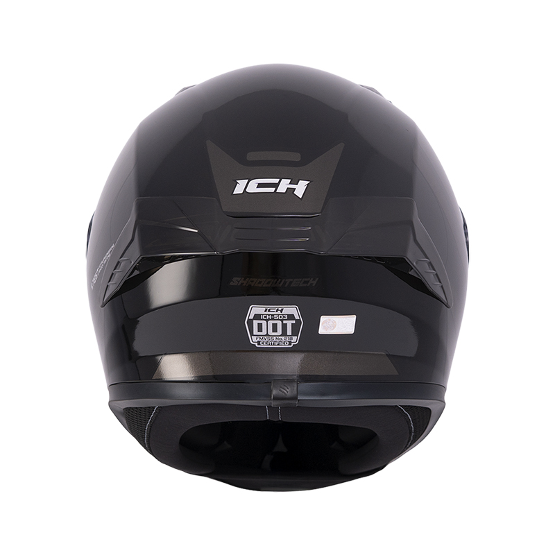 CASCO INTEGRAL ICH 503 SHADOWTEC NEGRO GRIS OSCURO BRILLO VISOR TRANSPARENTE