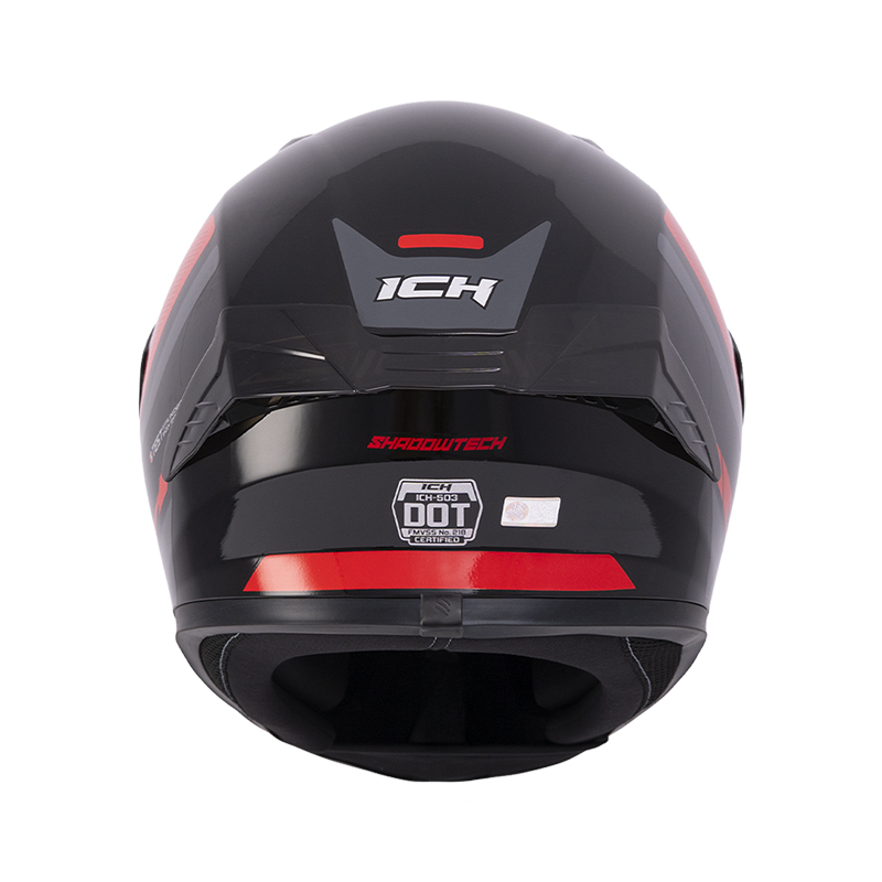 CASCO INTEGRAL ICH 503 SHADOWTECH NEGRO ROJO BRILLO VISOR NEGRO