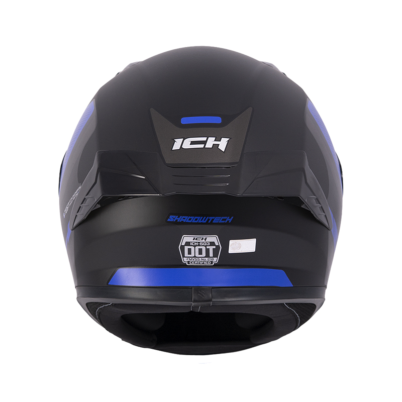 CASCO INTEGRAL ICH 503 SHADOWTECH NEGRO AZUL MATE VISOR NEGRO