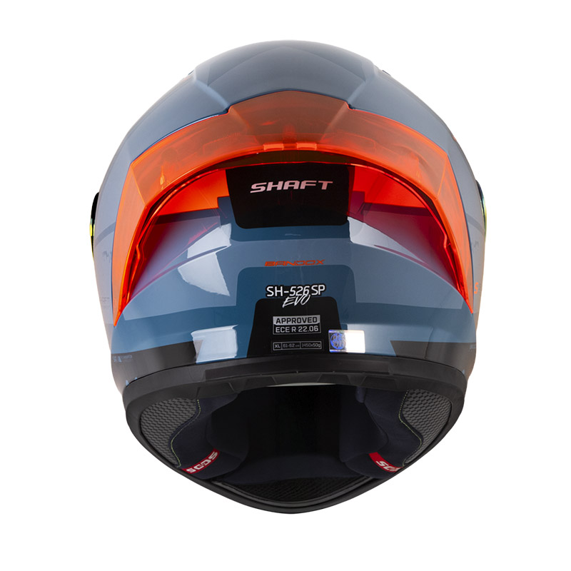 CASCO INTEGRAL SHAFT 526SP EVO BANDOX AZUL NARANJA BRILLO
