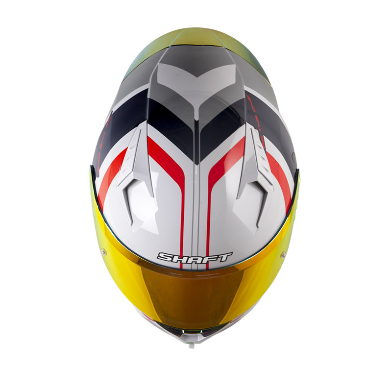 CASCO INTEGRAL SHAFT 526SP EVO BANDOX GRIS CLARO ROJO BRILLO