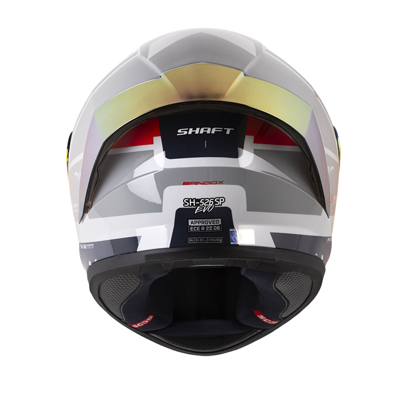 CASCO INTEGRAL SHAFT 526SP EVO BANDOX GRIS CLARO ROJO BRILLO