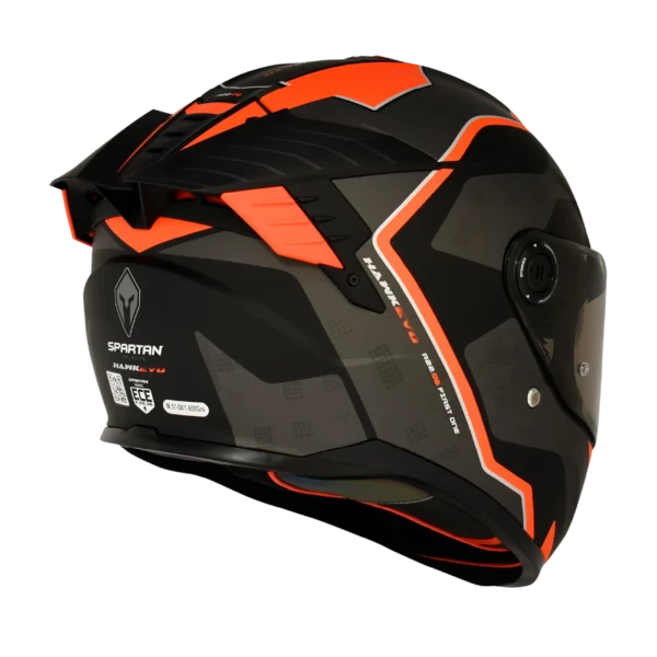 CASCO INTEGRAL SPARTAN DOBLE VISOR HAWK EVO FIRST NEGRO GRIS ROJO MATE