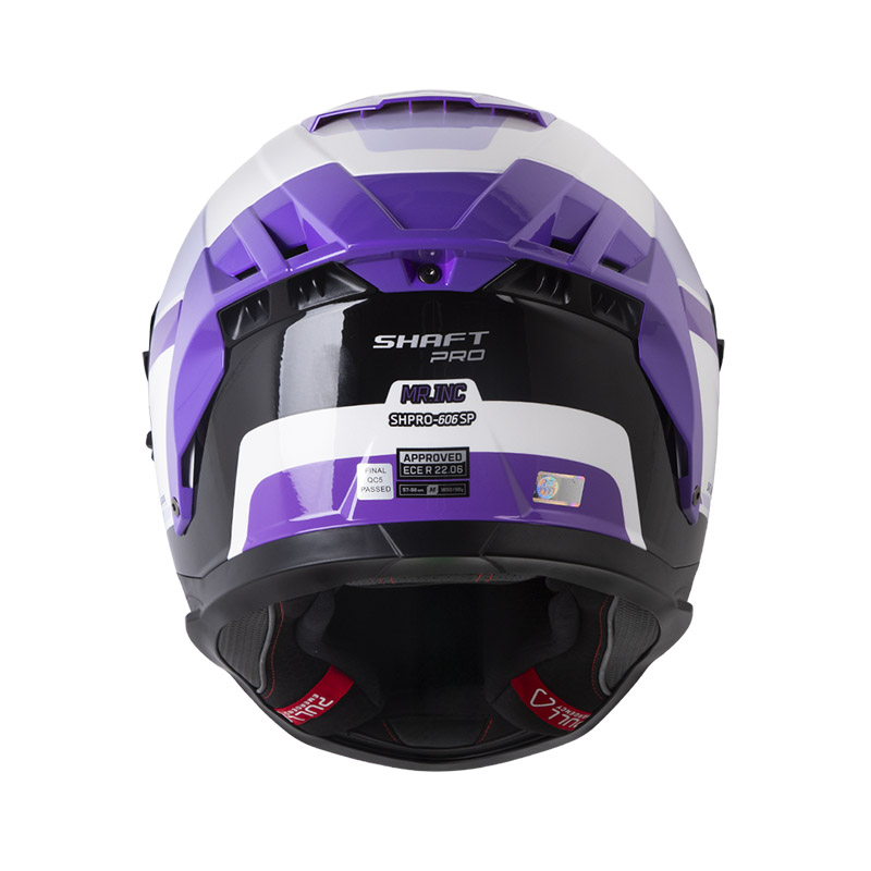 CASCO INTEGRAL SHAFT PRO 606SP DOBLE VISOR MR.INC BLANCO PERLA MORADO BRILLO