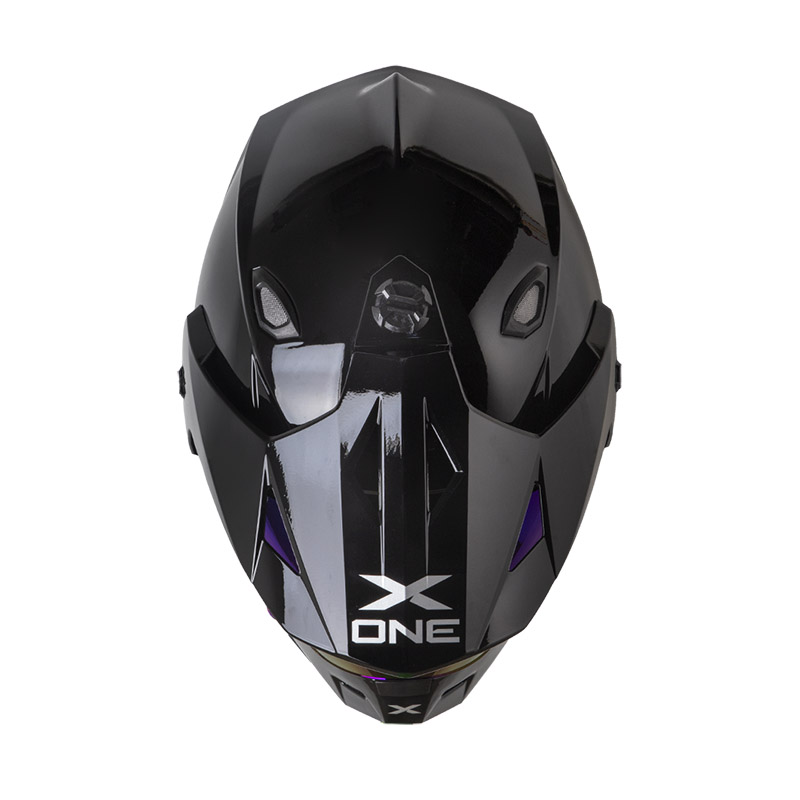 CASCO MULTIPROPOSITO X-ONE MX328 DOBLE VISOR SOLID NEGRO SILVER BRILLO