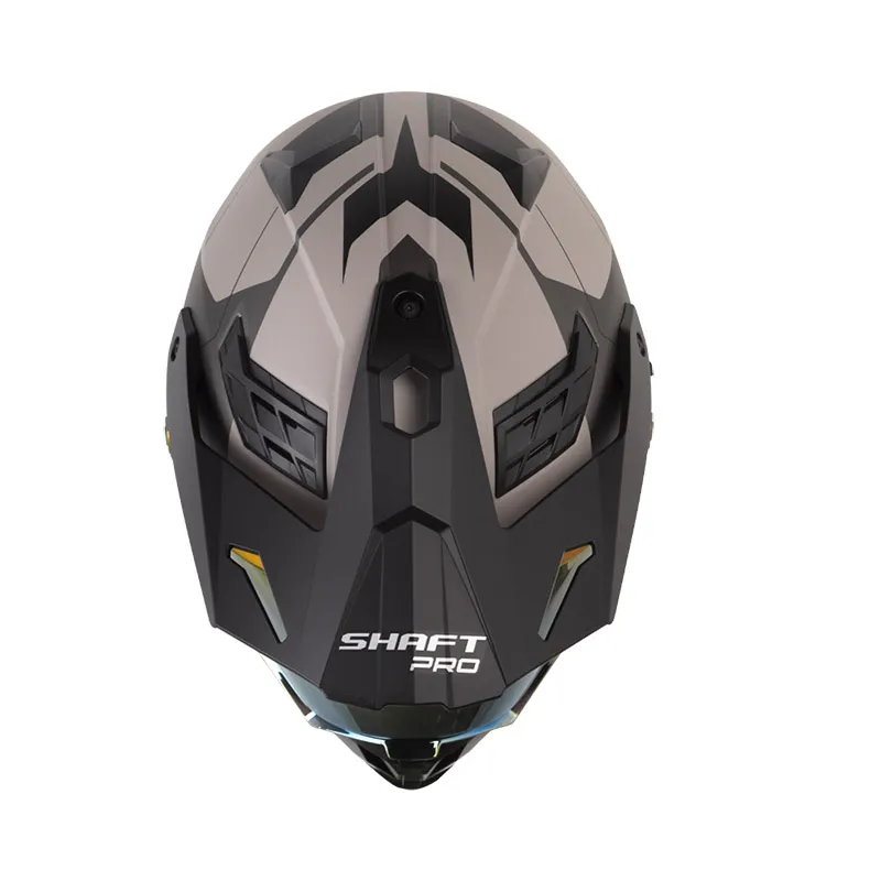 CASCO MULTIPROPOSITO SHAFT PRO MX400 DOBLE VISOR RENDER GRIS CLARO GRIS OSCURO MATE