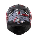 CASCO MULTIPROPOSITO HRO MX330 DOBLE VISOR CYBOK GRIS OSCURO ROJO MATE