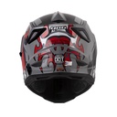 CASCO MULTIPROPOSITO HRO MX330 DOBLE VISOR ROCKETMONSTER GRIS ROJO BRILLO