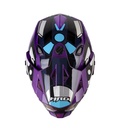 CASCO MULTIPROPOSITO HRO MX330 DOBLE VISOR ROCKETMONSTER MORADO AZUL BRILLO