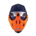 CASCO MULTIPROPOSITO HRO MX330 DOBLE VISOR YORCHI AZUL OSCURO NARANJA MATE
