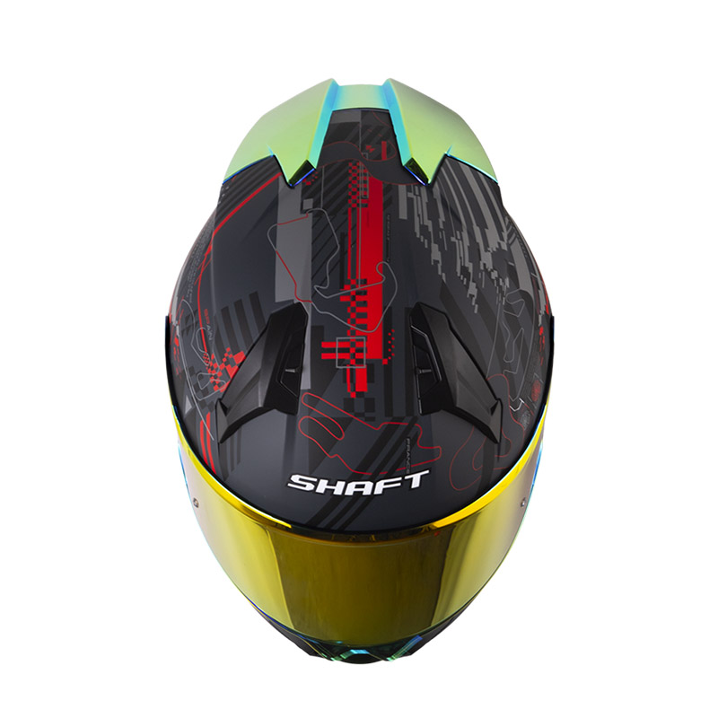 CASCO INTEGRAL SHAFT 560 EVO CIRCUIT GRIS OSCURO ROJO MATE