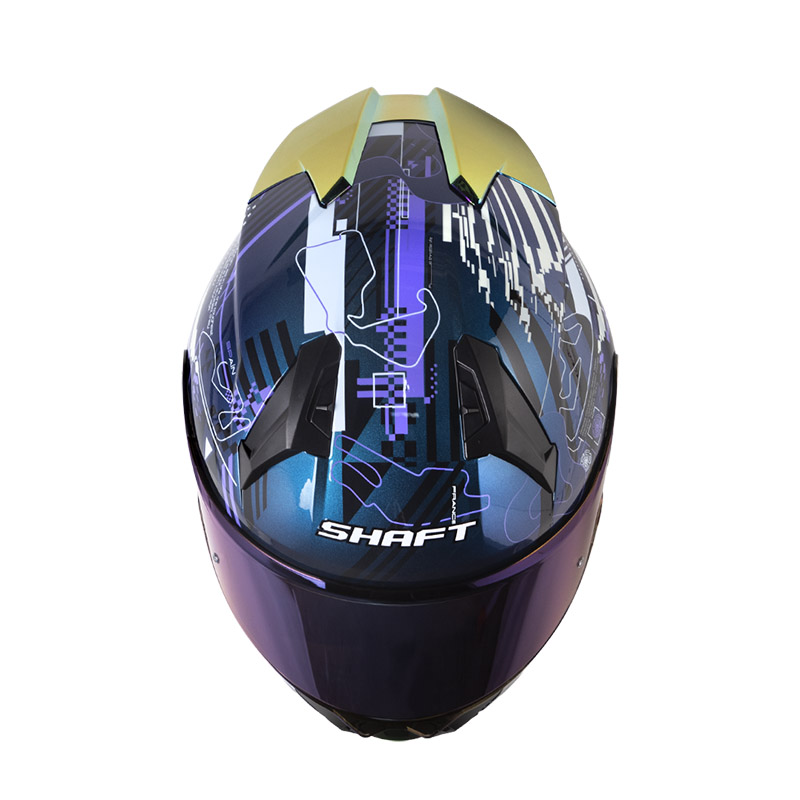 CASCO INTEGRAL SHAFT 560 EVO CIRCUIT CAMALEON AZUL MORADO BRILLO