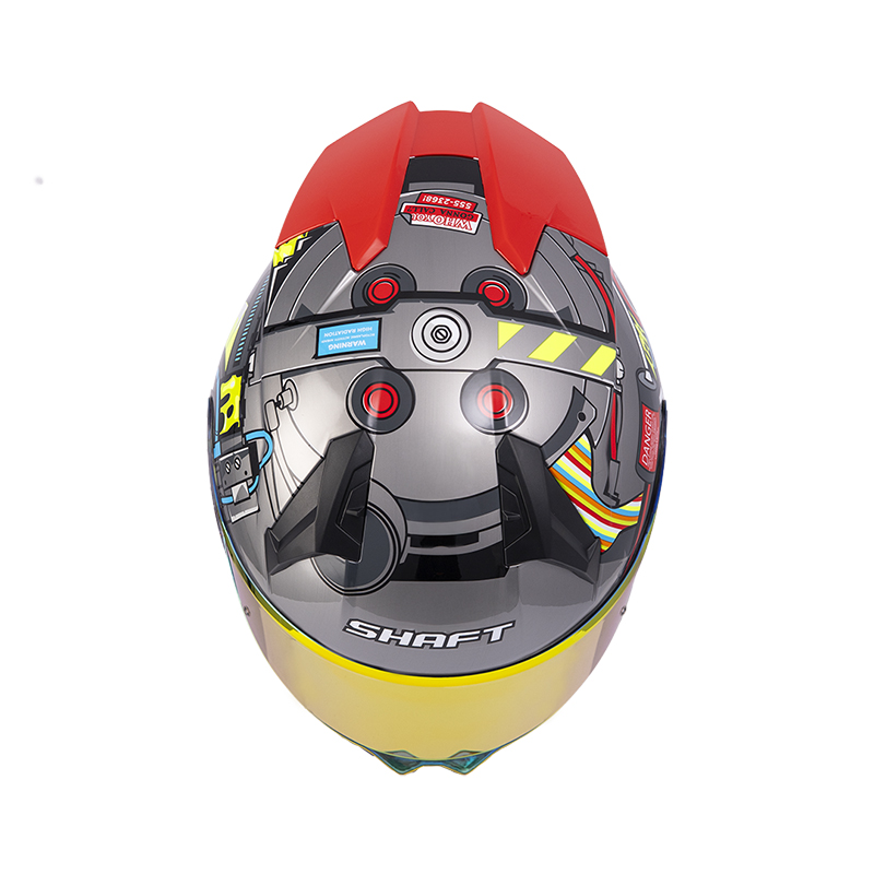 CASCO INTEGRAL SHAFT 560 EVO PROTONPACK GRIS METALIZADO ROJO BRILLO