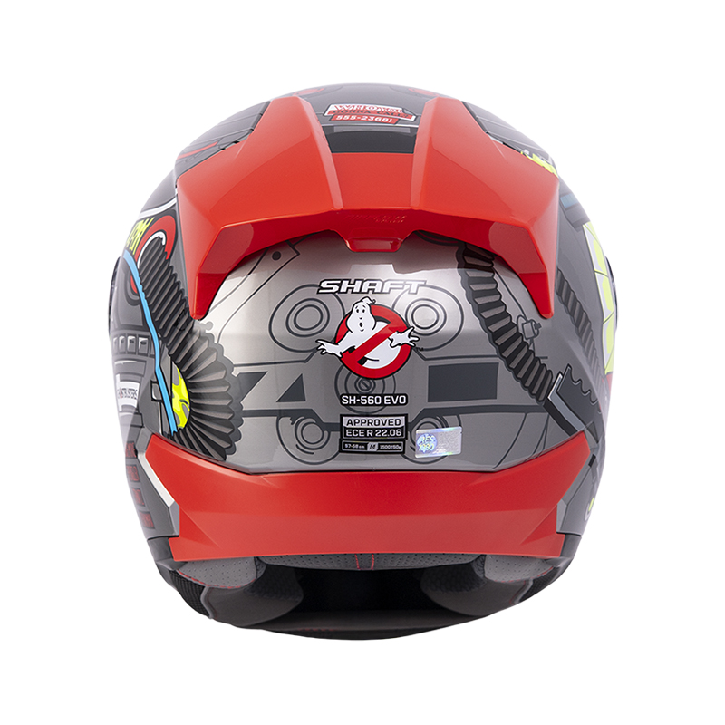 CASCO INTEGRAL SHAFT 560 EVO PROTONPACK GRIS METALIZADO ROJO BRILLO