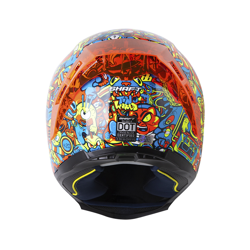 CASCO INTEGRAL SHAFT 562 R TOON WORL AZUL OSCURO AMARILLO BRILLO