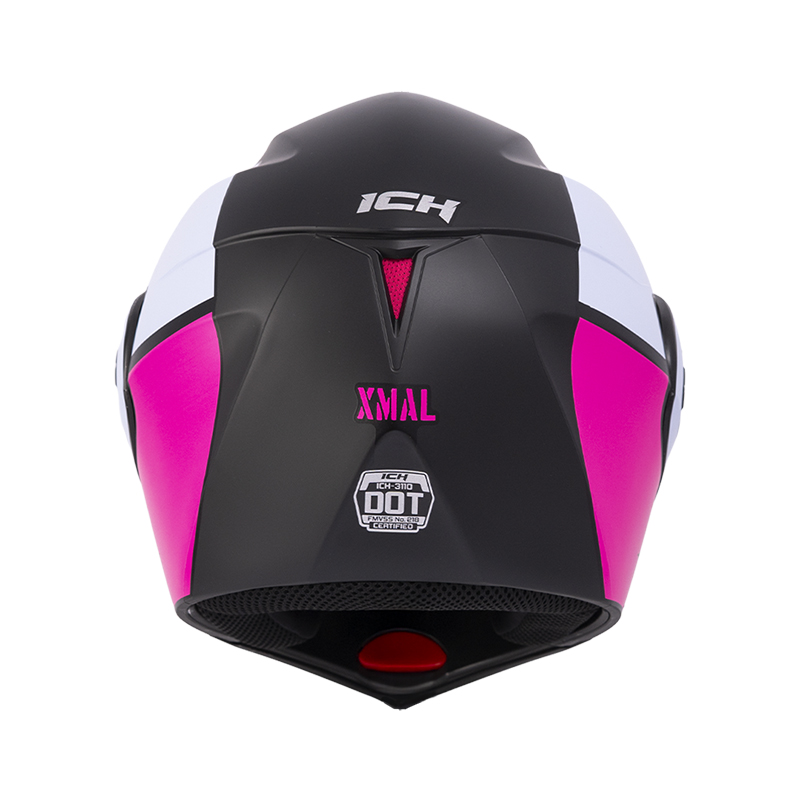 CASCO ABATIBLE ICH 3110 DOBLE VISOR XMAL NEGRO FUCSIA MATE VISOR NEGRO