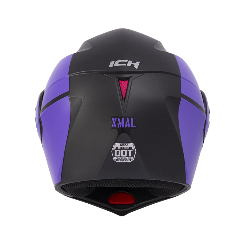CASCO ABATIBLE ICH 3110 DOBLE VISOR XMAL NEGRO MORADO MATE VISOR SILVER
