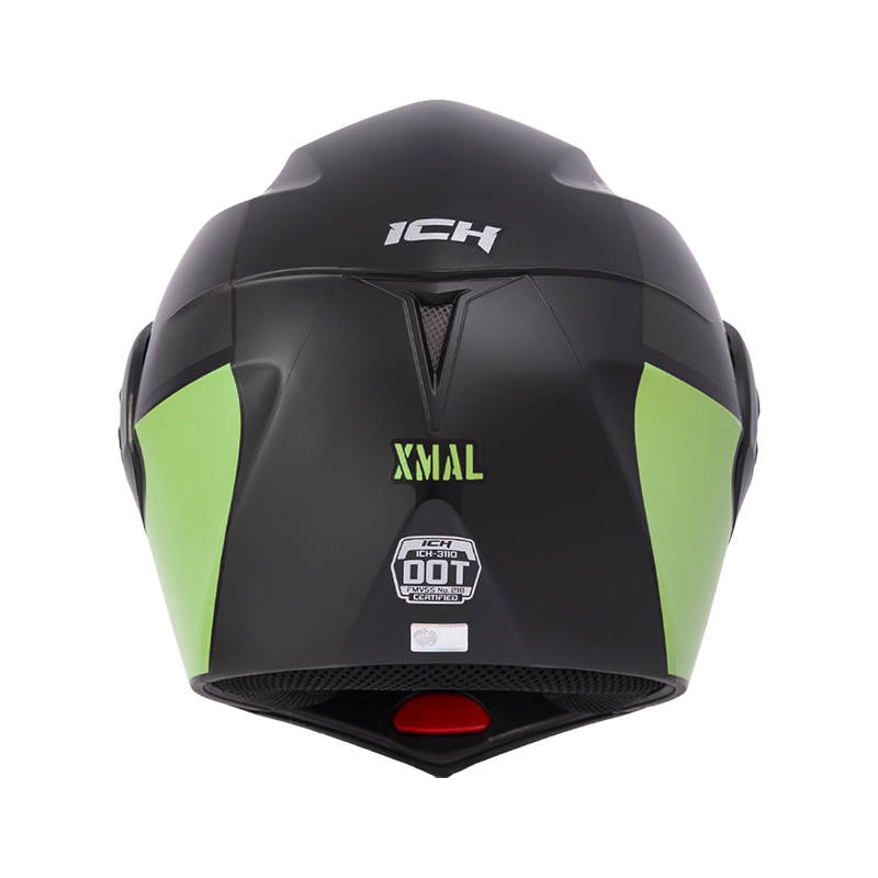 CASCO ABATIBLE ICH 3110 DOBLE VISOR XMAL NEGRO VERDE MATE VISOR NEGRO