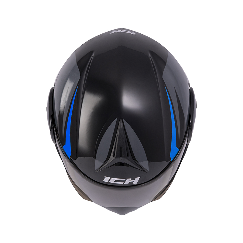 CASCO ABATIBLE ICH 3110 DOBLE VISOR XMAL NEGRO AZUL BRILLO VISOR NEGRO