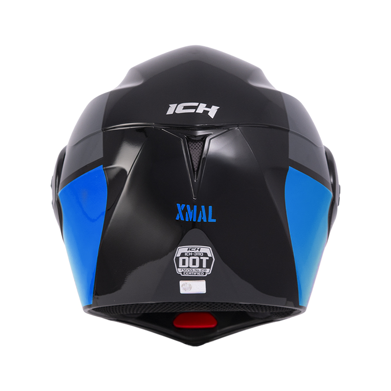 CASCO ABATIBLE ICH 3110 DOBLE VISOR XMAL NEGRO AZUL BRILLO VISOR NEGRO