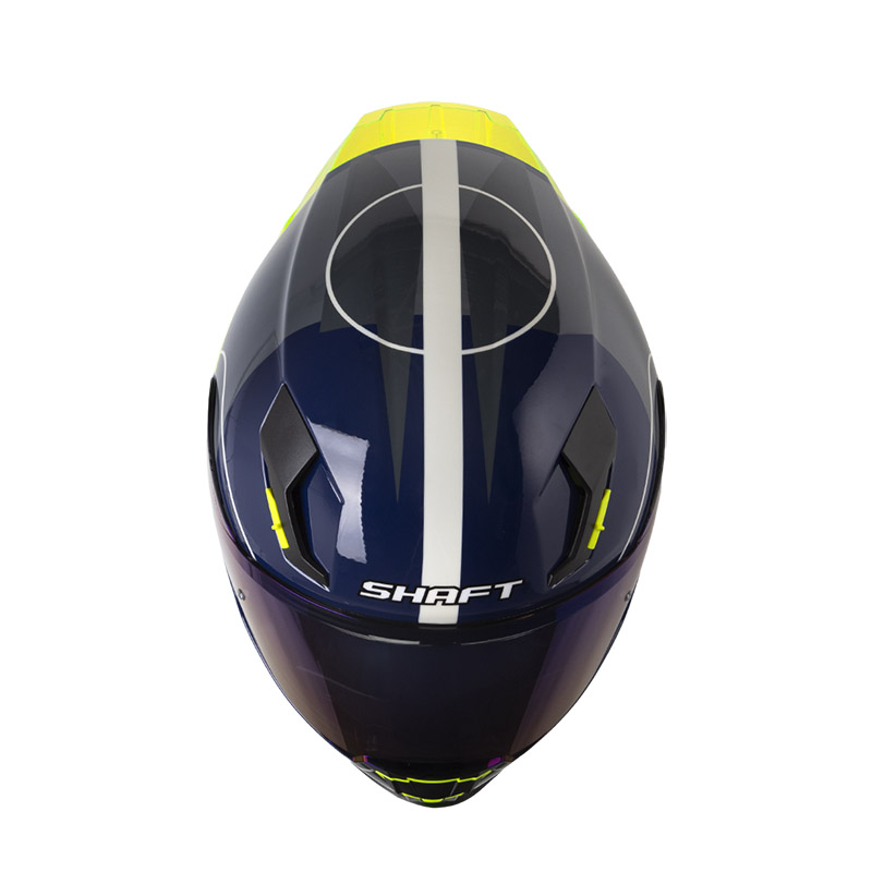 CASCO INTEGRAL SHAFT 562 R HELLA AZUL OSCURO GRIS CLARO BRILLO