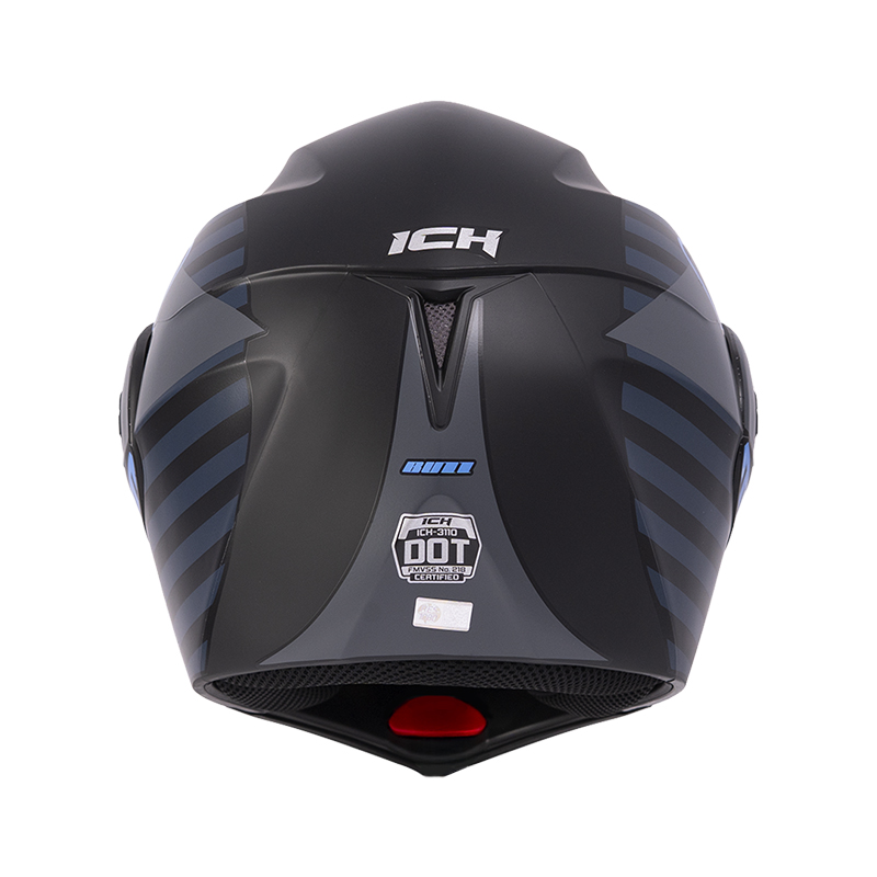 CASCO ABATIBLE ICH 3110 DOBLE VISOR BUZZ NEGRO AZUL MATE VISOR AZUL