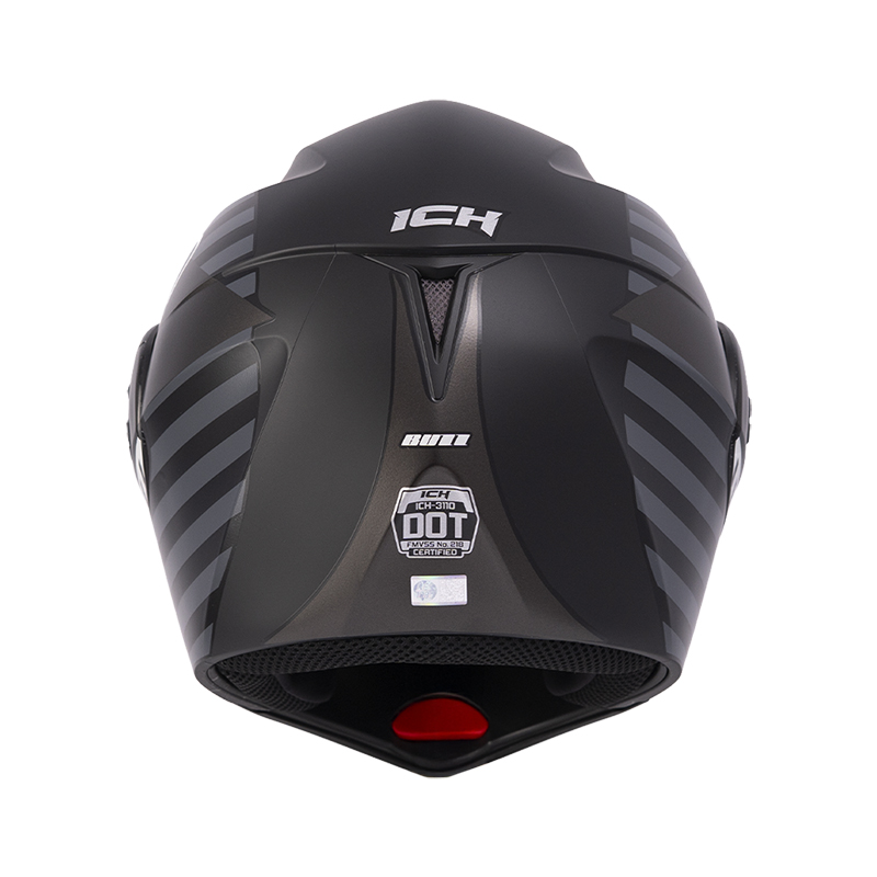 CASCO ABATIBLE ICH 3110 DOBLE VISOR BUZZ NEGRO GRIS CLARO MATE VISOR DORADO