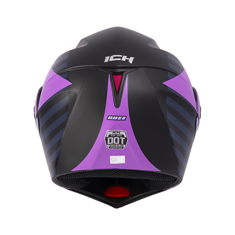 CASCO ABATIBLE ICH 3110 DOBLE VISOR BUZZ NEGRO MORADO CLARO MATE VISOR AZUL