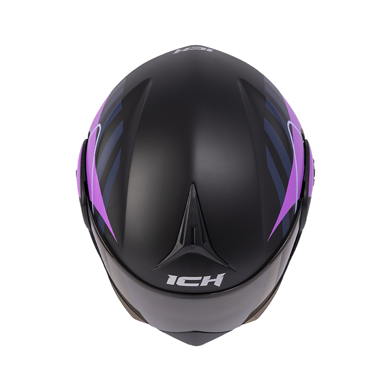 CASCO ABATIBLE ICH 3110 DOBLE VISOR BUZZ NEGRO MORADO CLARO MATE VISOR NEGRO