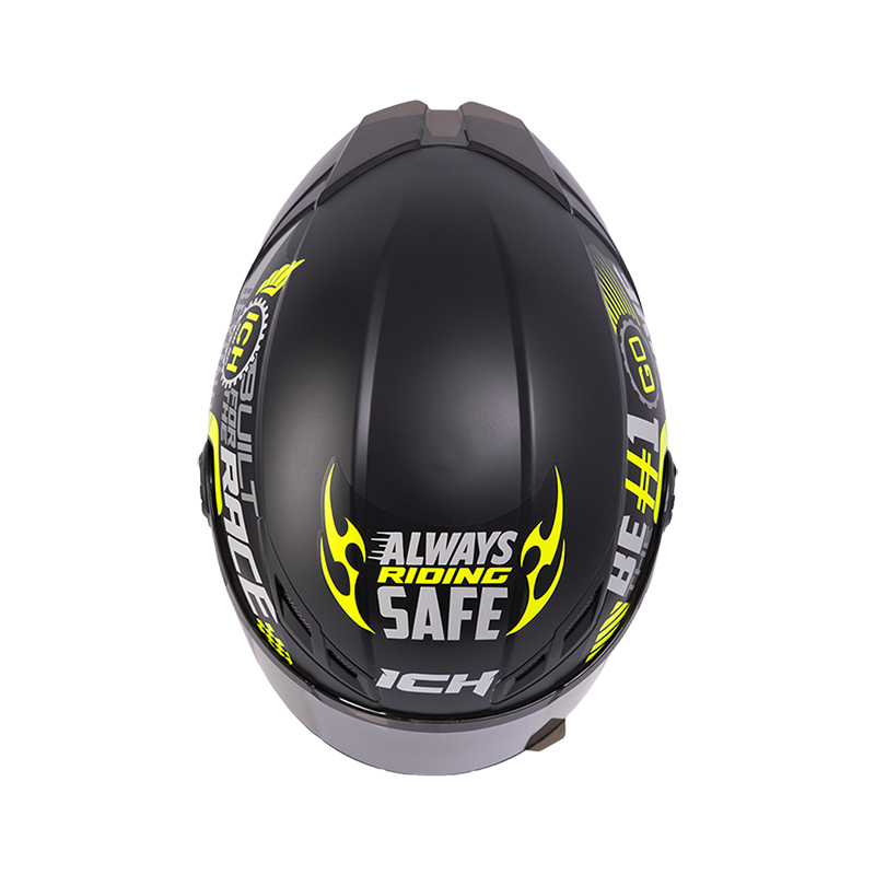 CASCO INTEGRAL ICH 501SP RIDABYTE NEGRO AMARILLO MATE VISOR NEGRO