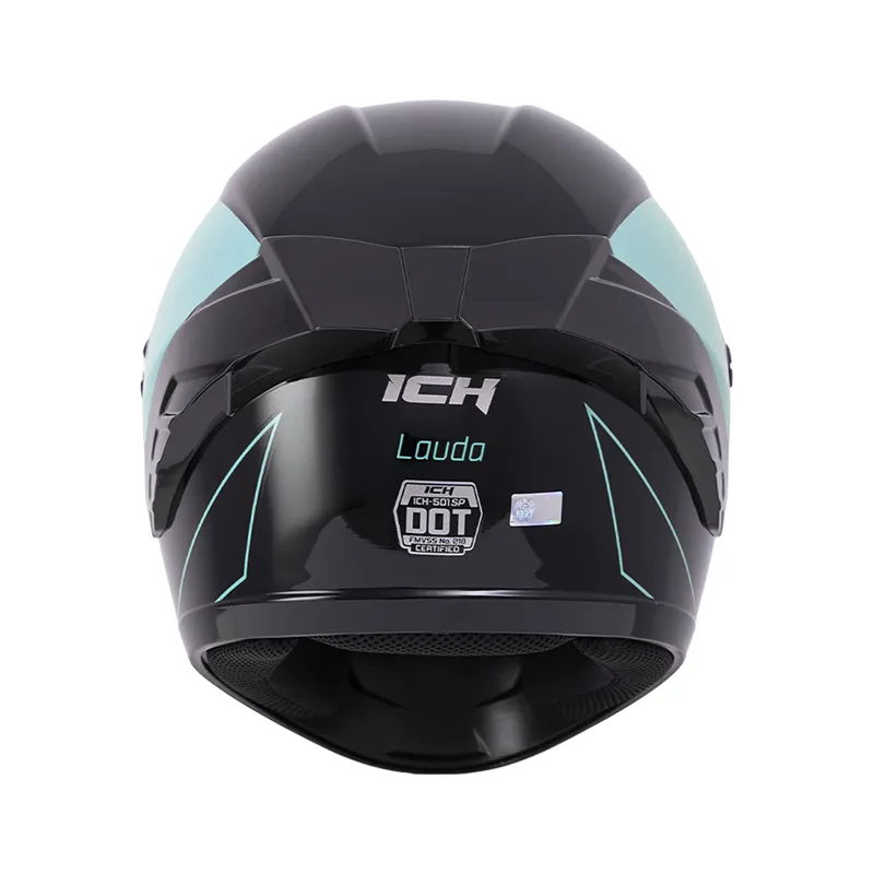 CASCO INTEGRAL ICH 501SP LAUDA NEGRO TURQUESA BRILLO VISOR NEGRO