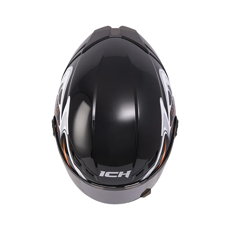 CASCO INTEGRAL ICH 501SP ZYMBIO NEGRO BLANCO NARANJA BRILLO VISOR NEGRO