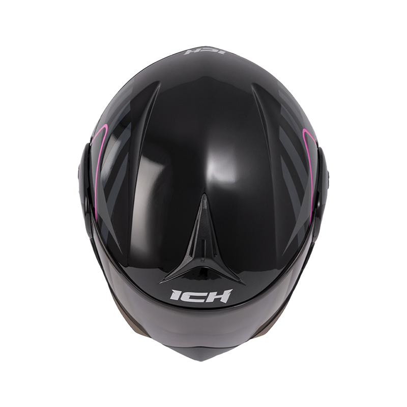 CASCO ABATIBLE ICH 3110 DOBLE VISOR BUZZ NEGRO FUCSIA BRILLO VISOR NEGRO