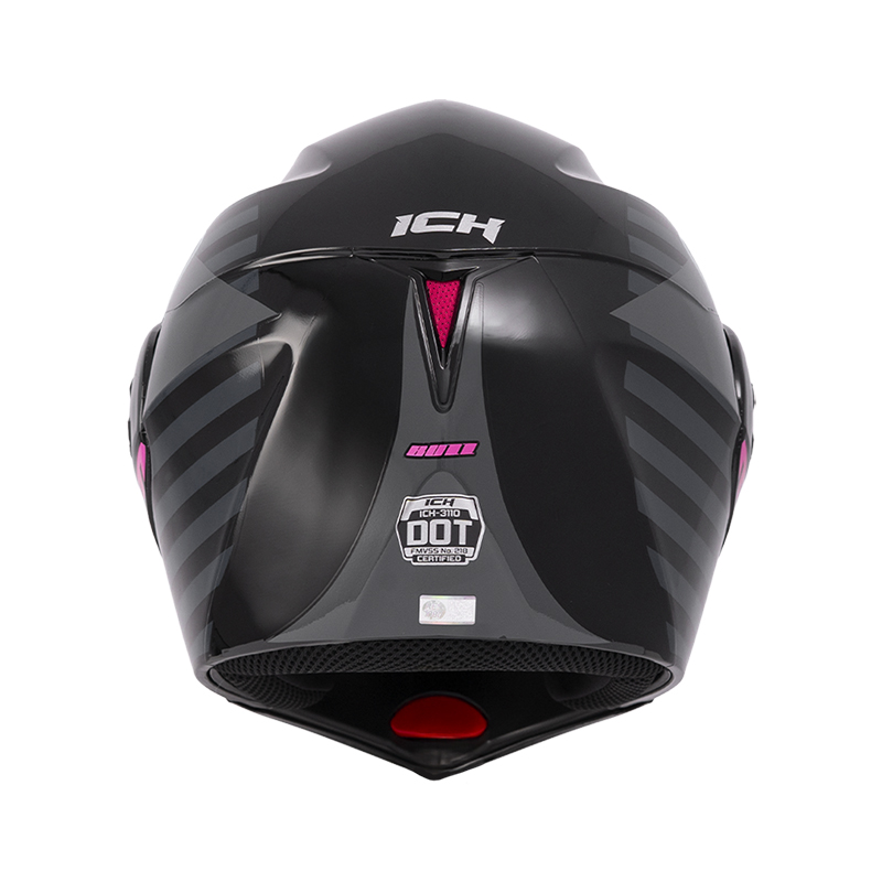 CASCO ABATIBLE ICH 3110 DOBLE VISOR BUZZ NEGRO FUCSIA BRILLO VISOR NEGRO