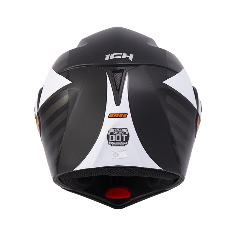 CASCO ABATIBLE ICH 3110 DOBLE VISOR BUZZ NEGRO NARANJA MATE VISOR NEGRO