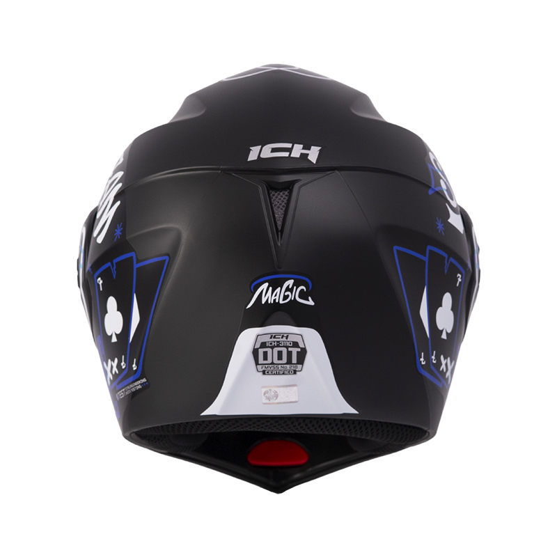 CASCO ABATIBLE ICH 3110 DOBLE VISOR MAGIC NEGRO BLANCO AZUL MATE VISOR NEGRO