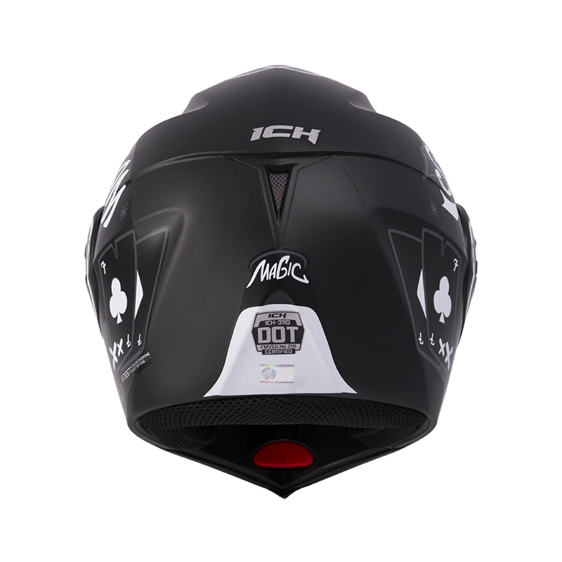 CASCO ABATIBLE ICH 3110 DOBLE VISOR MAGIC NEGRO BLANCO GRIS MATE VISOR NEGRO