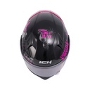 CASCO ABATIBLE ICH 3120 DOBLE VISOR INFINITY NEGRO FUCSIA BRILLO VISOR TRANSPARENTE