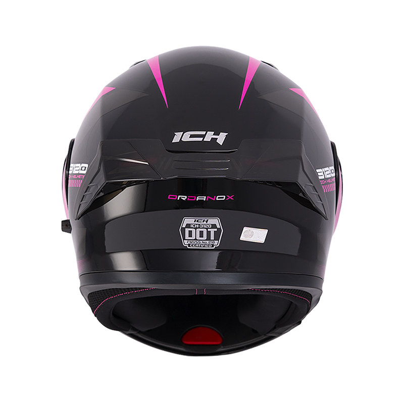 CASCO ABATIBLE ICH 3120 DOBLE VISOR ORDANOX NEGRO FUCSIA BLANCO BRILLO VISOR NEGRO