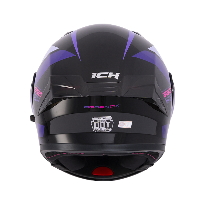 CASCO ABATIBLE ICH 3120 DOBLE VISOR ORDANOX NEGRO MORADO FUCSIA BRILLO VISOR NEGRO