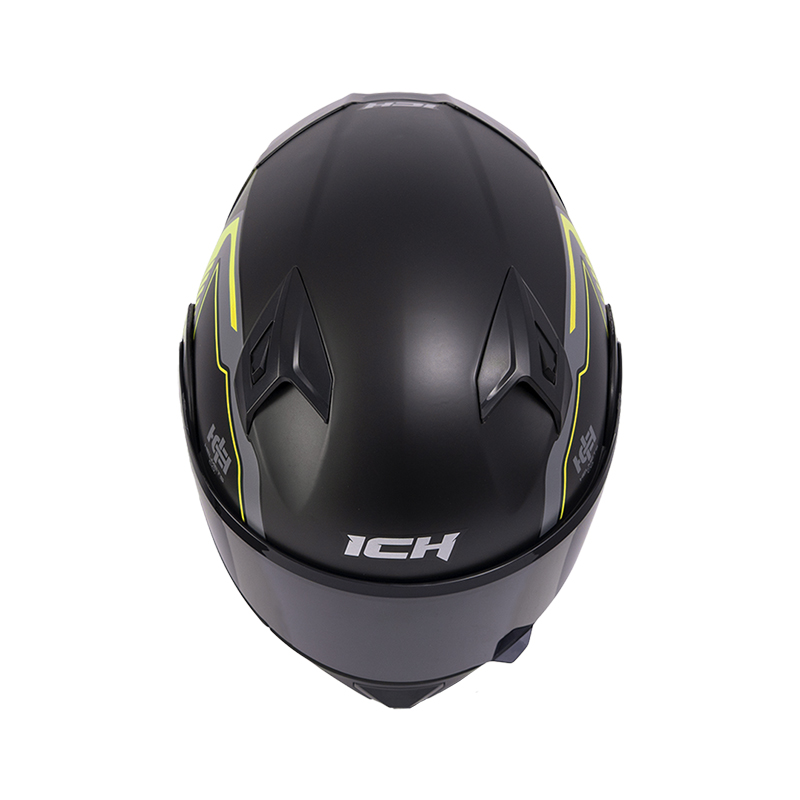 CASCO ABATIBLE ICH 3120 DOBLE VISOR TRADE NEGRO AMARILLO MATE VISOR NEGRO