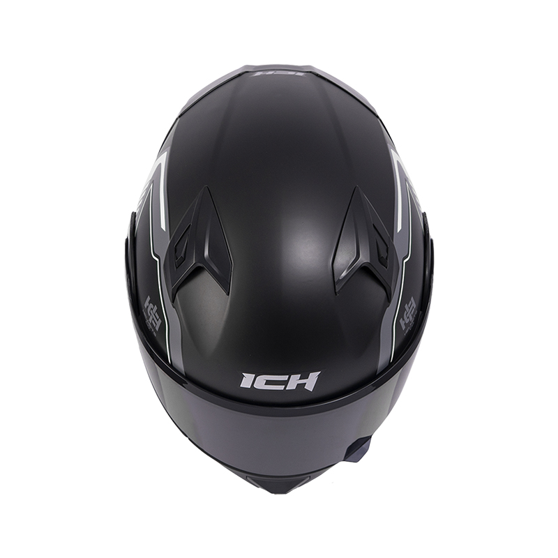 CASCO ABATIBLE ICH 3120 DOBLE VISOR TRADE NEGRO BLANCO MATE VISOR NEGRO