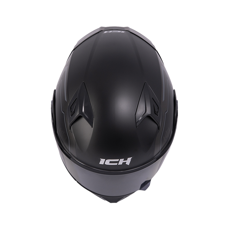 CASCO ABATIBLE ICH 3120 DOBLE VISOR TRADE NEGRO GRIS OSCURO MATE VISOR NEGRO