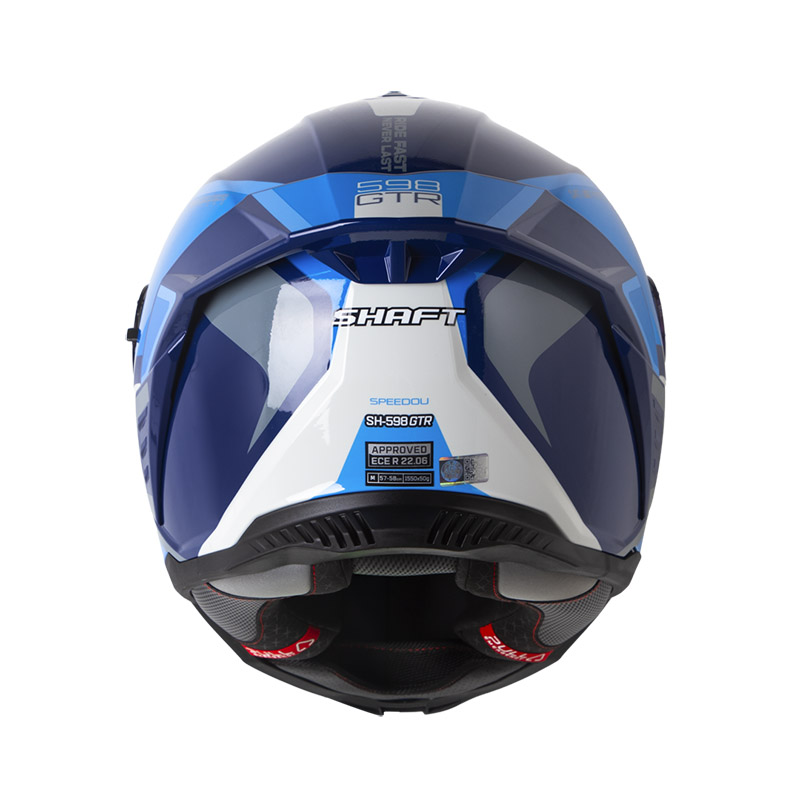 CASCO INTEGRAL SHAFT 598GTR SPEEDOU AZUL GRIS BRILLO