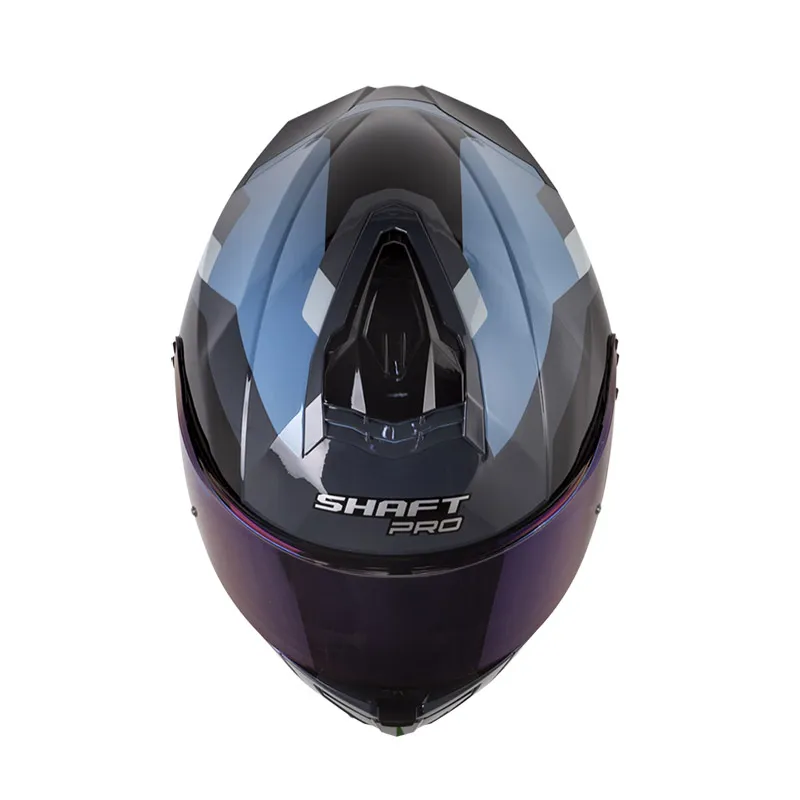 CASCO INTEGRAL SHAFT PRO 609 DOBLE VISOR EIRES AZUL OSCURO NEGRO BRILLO