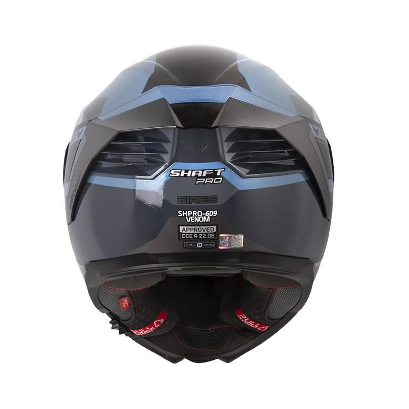 CASCO INTEGRAL SHAFT PRO 609 DOBLE VISOR EIRES AZUL OSCURO NEGRO BRILLO