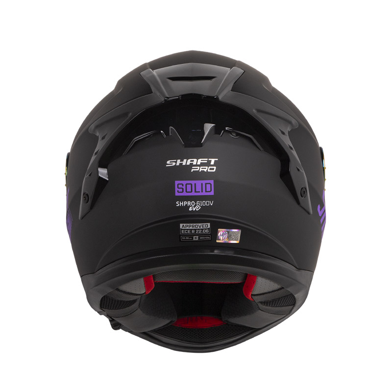 CASCO INTEGRAL SHAFT PRO 610 EVO DOBLE VISOR SOLID NEGRO MORADO MATE
